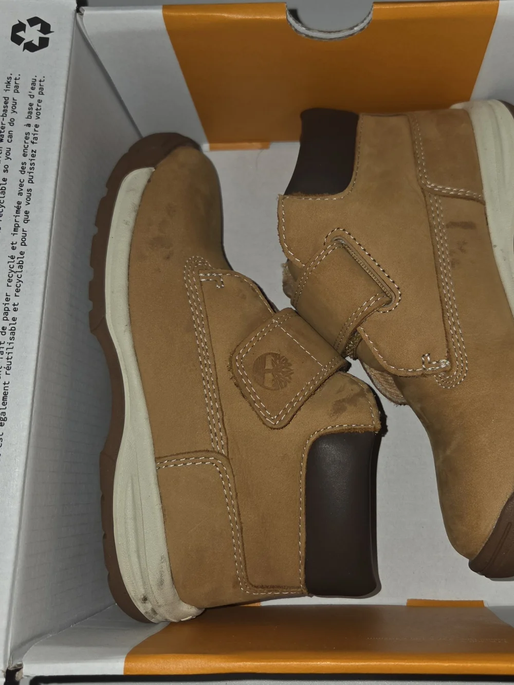 Timberland Kids' Wheat Brown Hook-and-Loop Boots